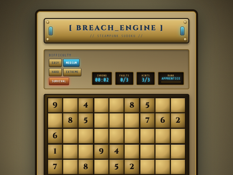 Breach Engine - Steampunk Sudoku